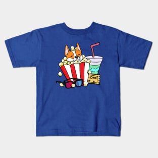 Corgi Movie Night Kids T-Shirt